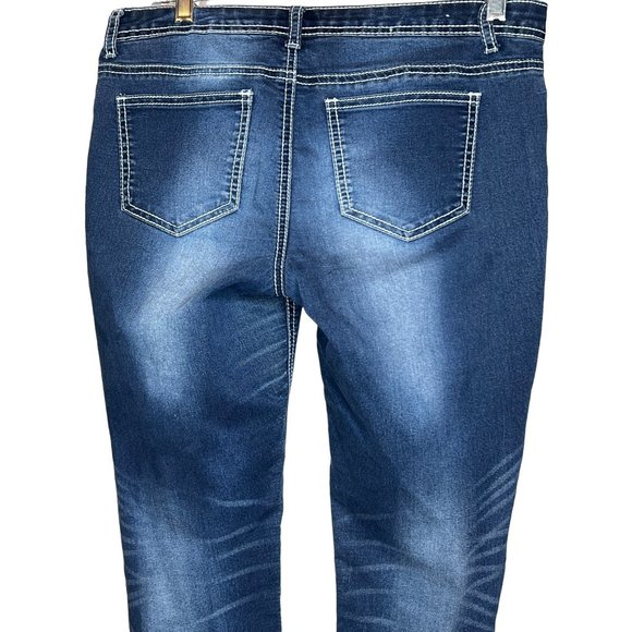 Revolution by revolt size 9 skinny leg blue denim jeans - Picture 6 of 10